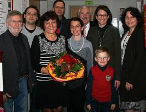 Vertreter von Jusos, 60plus, Kreis- und Stadverband sowie des Unterbezirks gratulierten Marianne Bontzol (3. v. l.)